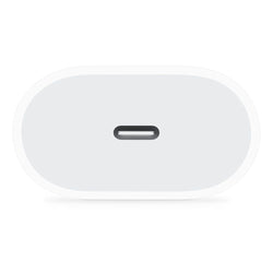 Carregador Apple Type-C 20W, Adaptador de Energia Rápido, Branco