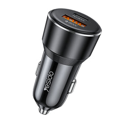 Car Charger, USB-A + Type-C, Fast Charging, 50W - Black