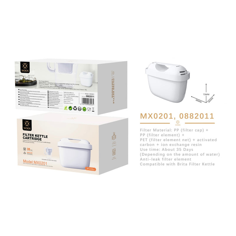 Cartucho de filtro para hervidor (juego de 3 piezas), blanco - MX0201