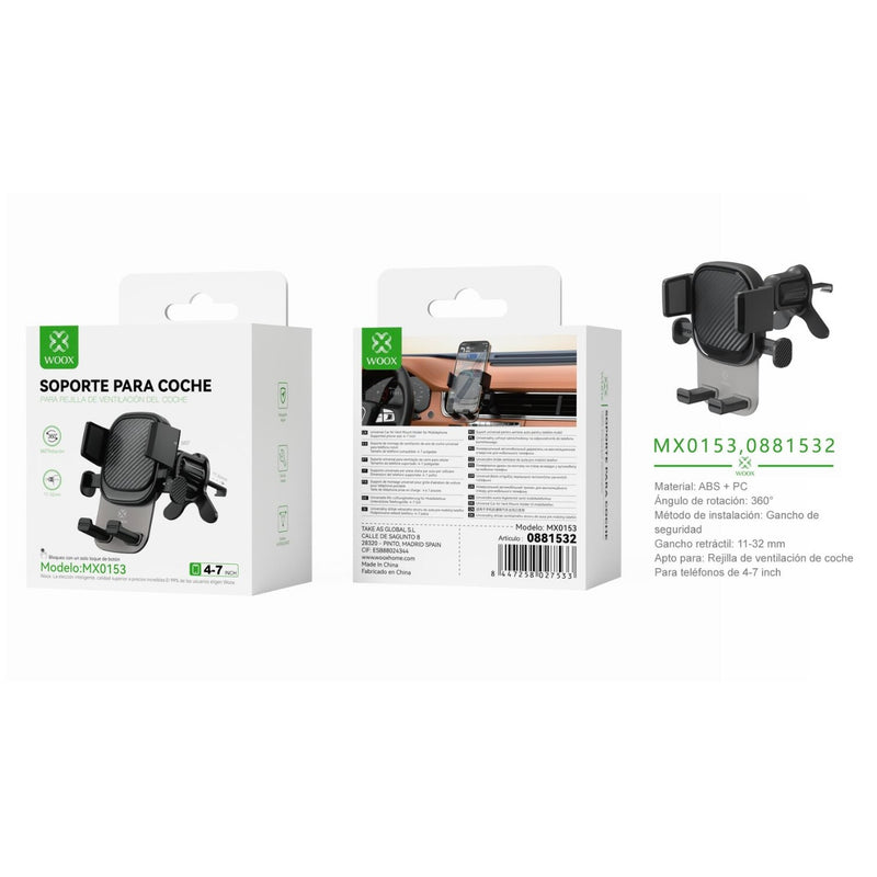 Soporte para telefono para rejilla de ventilacion de coche (4-7