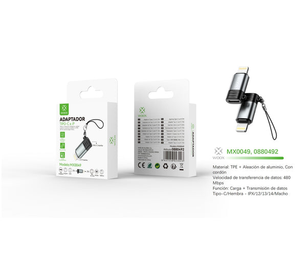 Adaptador Tipo-C/F a Lightning/M - negro - MX0049