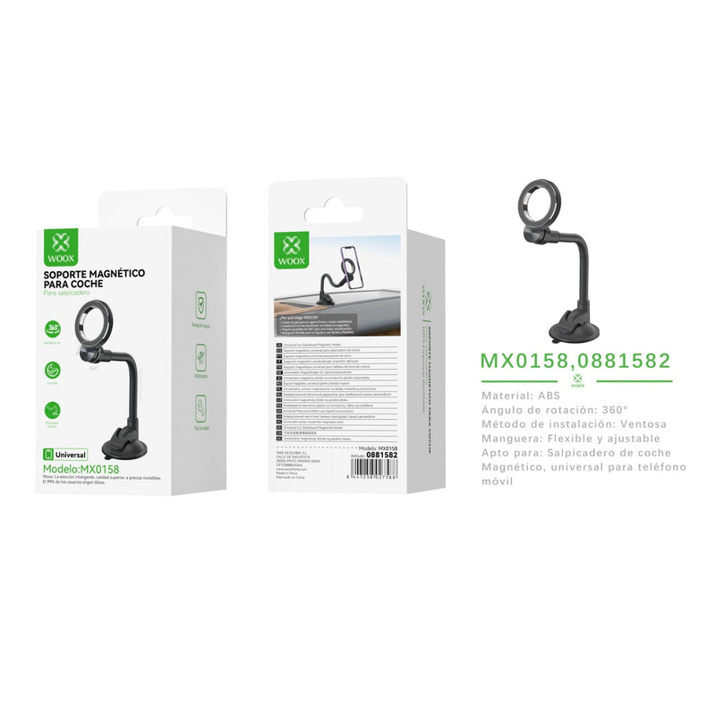 Soporte para telefono de coche con soporte magnetico para salpicadero y parabrisas, 17N52, - MX0158