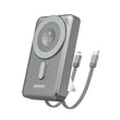 Dudao K29 10000mAh PD 20W MagSafe Power Bank with Metal Case, Stand and Built-in USB-C/ Lightning Cables - Gray